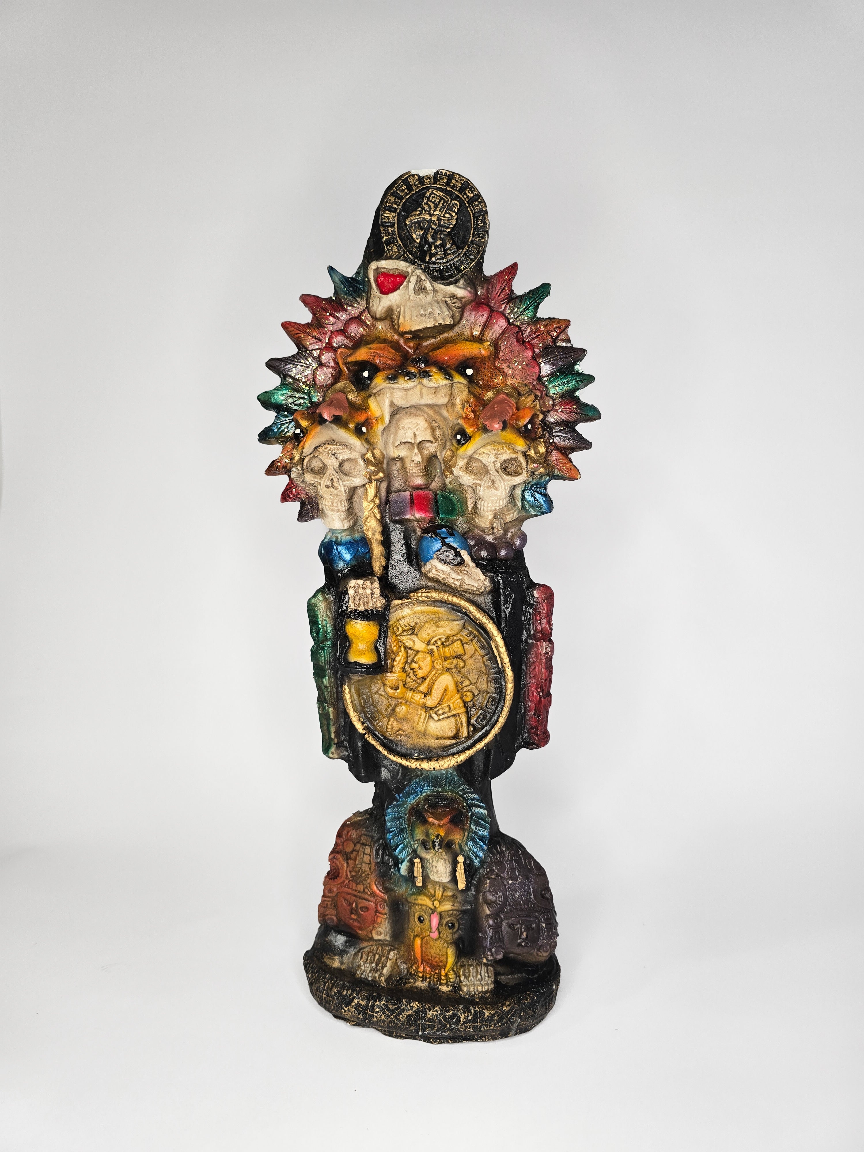 Black Aztec Santa Muerte 16"