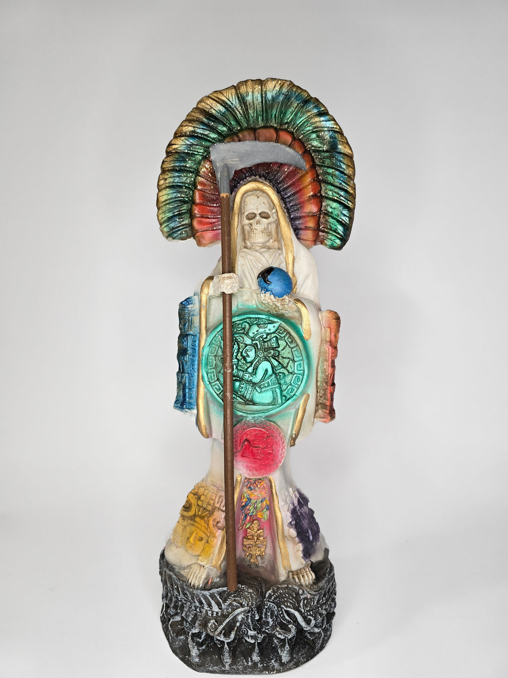 White Aztec Santa Muerte 16"