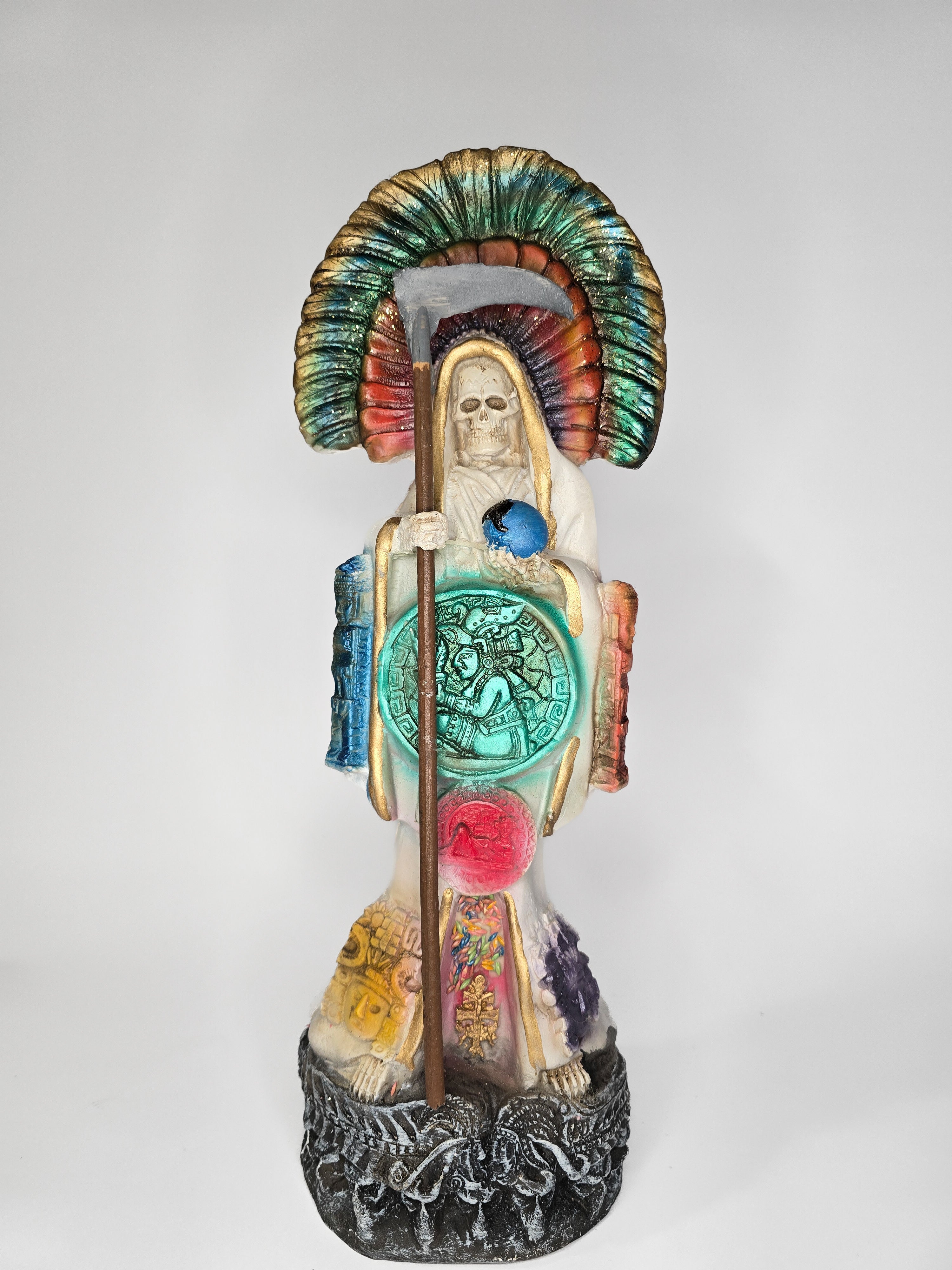 White Aztec Santa Muerte 16"