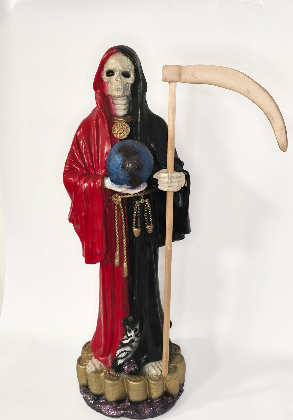 Red & Black Santa Muerte 28"